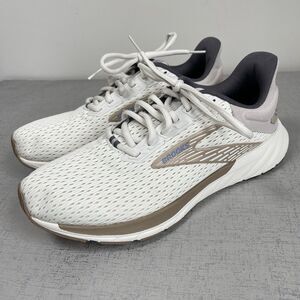 Brooks Anthem 6 Women's Running Shoes White Tan Gym Sneakers Size 9.5 M